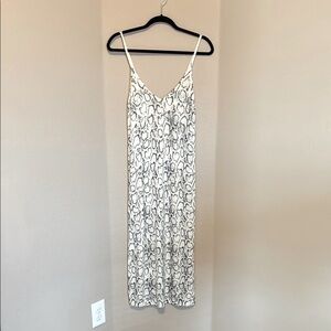 Vici Snake Print Midi Dress - Dark Gray and Cream